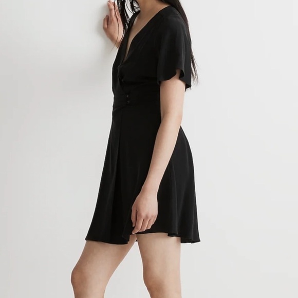 Madewell Pleated-Waist True-Wrap Mini Dress - Picture 2 of 6